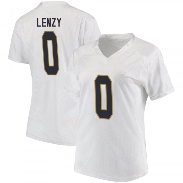 Braden Lenzy Notre Dame Fighting Irish NCAA Women's #0 White Game College Stitched Football Jersey SYS6855RY